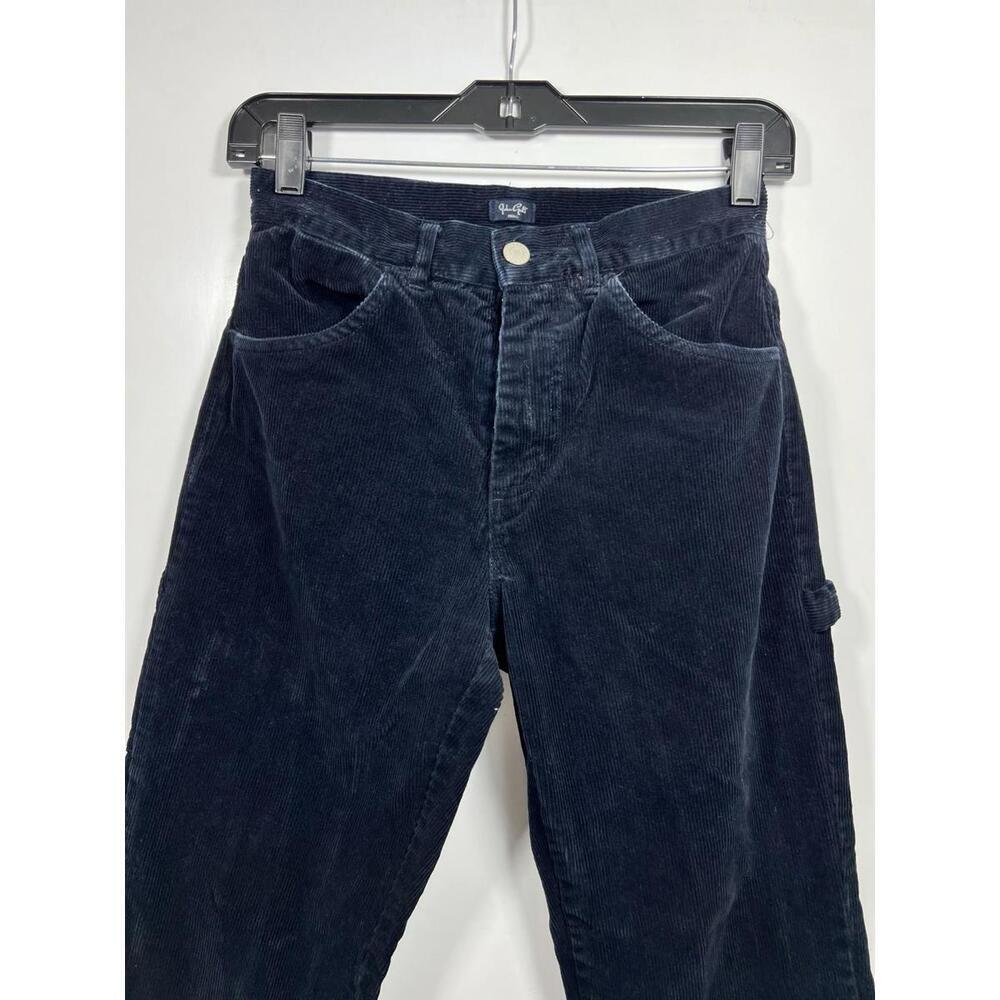 J Galt Brandy Navy Blue Corduroy Straight Leg Pants Carpenter Women Sz S 25x29 - Picture 3 of 9